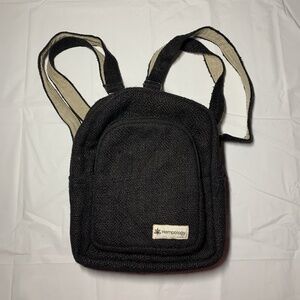 Hempology Mini Small Hemp Backpack Travel Bag Charcoal Black Happy Hempy Nepal